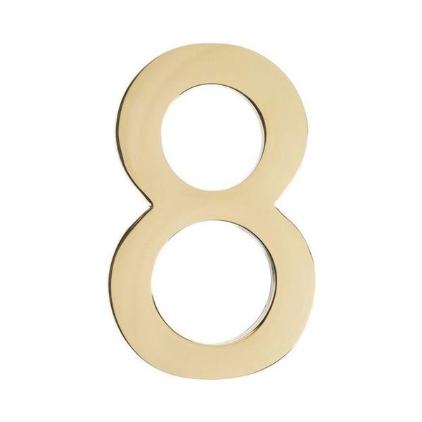 Perfectpatio Floating House Number 8; Polished Brass - 4 in. PE173694